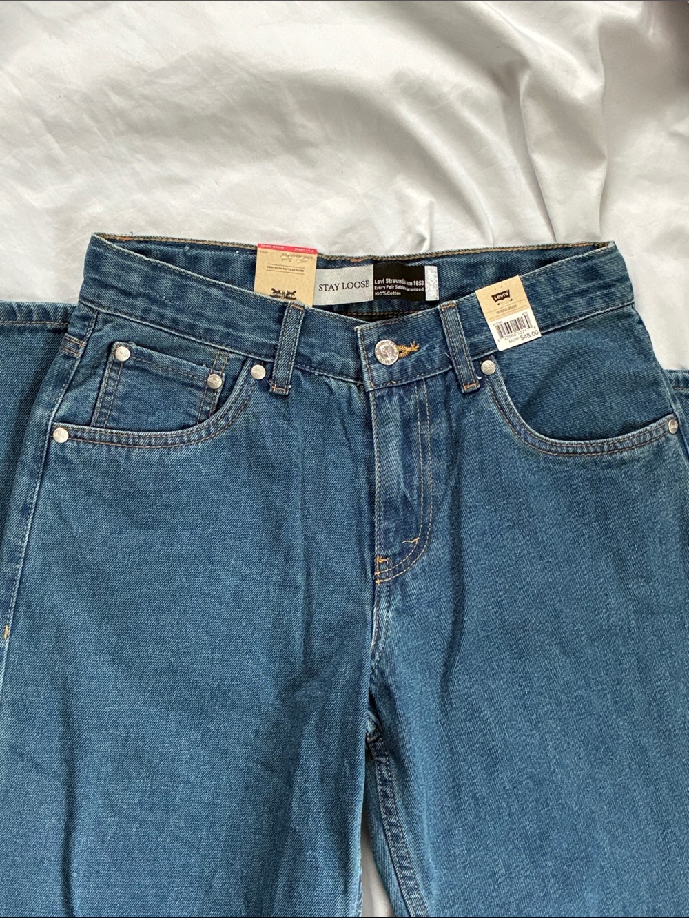 Levi's 28x30 Adjustable Waist Vintage SilverTab Straight Leg Jeans New